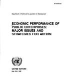 Cover of: Economic Performance of Public Enterprises: Major Issues and Strategies for Action/E. 85 II H.4