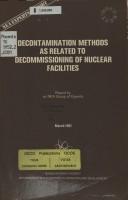 Decontamination methods as related to decommissioning of nuclear facilities by OECD Nuclear Energy Agency