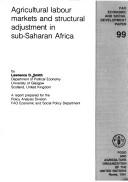 Cover of: Agricultural Labour Markets and Structural Adjustments in Sub-Saharan Africa (Economic & Social Development Papers)