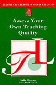 Cover of: Assess your own teaching quality by Sally Brown