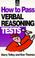 Cover of: How to Pass Verbal Reasoning Tests (Test Series)