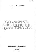 Cover of: Canovas, Maeztu y otros discursos de la segunda restauracion