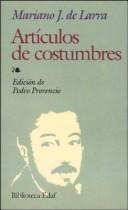 Cover of: Artículos de costumbres