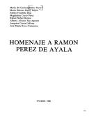 Cover of: Homenaje a Ramon Perez De Ayala (Publicaciones del Departamento de Critica Literaria)