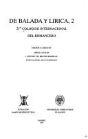 Cover of: De Balada Y Lirica (General)