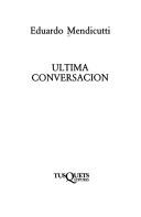 Cover of: Ultima conversación