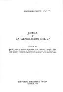 Cover of: Lorca y La Generacion del 27 by Gregorio Prieto