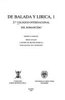 Cover of: De Balada Y Lirica (General) by 