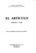 Cover of: El artículo: sistema y usos