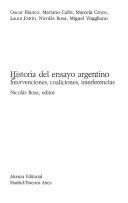 Cover of: Historia del Ensayo Argentino: Intervenciones, Coaliciones, Interferencias