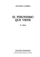 Cover of: El peronismo que viene
