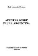 Cover of: Apuntes sobre fauna argentina