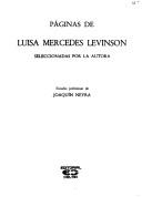 Cover of: Paginas de Luisa M. Levinson - Seleccionada Por La Autora (Colección Escritores argentinos de hoy)