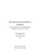Estudios de lingüística general by Simposio de Historiografía Lingüística (2nd 1997 Córdoba, Spain)