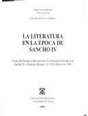 Cover of: La literatura en la época de Sancho IV by Congreso Internacional "La literatura en la época de Sancho IV" (1994 Alcalá de Henares, Spain), Congreso Internacional "La literatura en la época de Sancho IV" (1994 Alcalá de Henares, Spain)