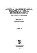 Cover of: Actas del VI Congreso Internacional de la Asociación Hispánica de Literatura Medieval by Asociación Hispánica de Literatura Medieval. Congreso