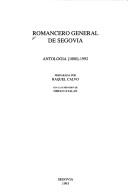 Cover of: Romancero general de Segovia: Antologia, 1880-1992 (Tradicion romancistica castellana)