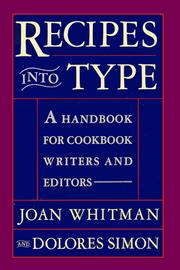 Cover of: Recipes into type: a handbook for cookbook writers and editors
