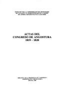 Cover of: Actas del Congreso de Angostura, 1819-1820. by Venezuela. Congreso de Angostura