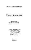 Cover of: Three Summers | Margarita Liberaki