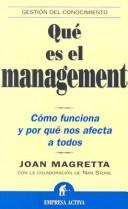 What management is by Joan Magretta, Joan Magretta, Nan Dundes Stone
