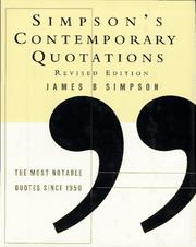 Cover of: Simpson's contemporary quotations: the most notable quotes from 1950 to the present