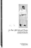 Cover of: Li Pai by Bai Li