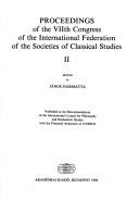 Cover of: Proceedings of the Viith Congress of the International Federation of the Societies of Classical Studies