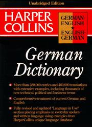 Cover of: Collins German--English English--German dictionary unabridged by by Peter Terrell ... [et al.] = Pons Collins grosswörterbuch : Deutsch--English English--Deutsch / von Peter Terrell ... [et al.].