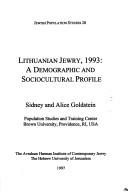 Cover of: Papers in Jewish demography, 1993: in memory of U.O. Schmelz  : selected proceedings of the demographic sessions held at the 11th World Congress of Jewish Studies, Jerusalem, June, 1993