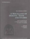 Cover of: A Miscellany of Demotic Texts and Studies (The Carlsbert Papyri, 3) by 