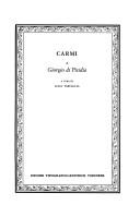 Cover of: Carmi (Classici greci)