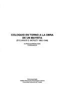 Cover of: Coloquio en Torno a la Obra de un Mayista: Sylvanus G. Morley, 1883-1948 (Serie Arqueologia)