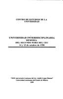Universidad interdisciplinaria by Foro del CEU (2nd 1998 Toluca de Lerdo, Mexico)