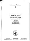 Cover of: Colima a inicios de la decada de los veinte: Aspectos de una crisis politica : antologia (Documentos colimenses)