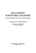 Cover of: Malaparte, scrittore d'Europa: Atti del convegno (Prato 1987) e altri contributi