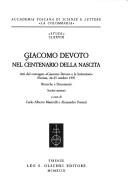Cover of: Giacomo Devoto nel centenario della nascita by Circolo linguistico fiorentino. Convegno