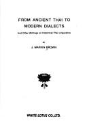 Cover of From ancient Thai to modern dialects and other writings on historical Thai linguistics