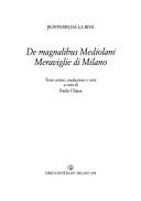 Cover of: De magnalibus Mediolani =: Meraviglie di Milano