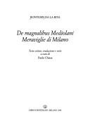 Cover of: De magnalibus Mediolani = by Bonvesin, Bonvesin