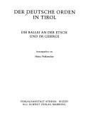 Cover of: Der Deutsche Orden in Tirol: Die Ballei an der Etsch und im Gebirge (Quellen und Studien zur Geschichte des Deutschen Ordens)