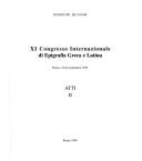 XI congresso internazionale di epigrafia greca e latina by International Congress of Greek and Latin Epigraphy (11th 1997 Rome, Italy)