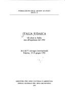 Cover of: Italia judaica by 