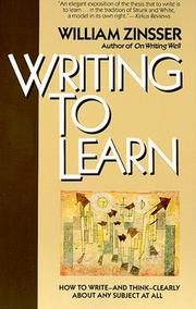 Cover of: Writing To Learn by William Zinsser