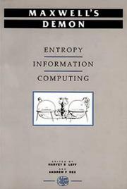 Cover of: Maxwell's Demon: Entropy, Information, Computing