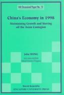 Cover of: China's Economy in 1998: Maintaining Growth and Starving off the Asian Contagion