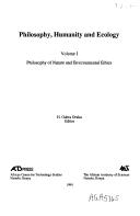 Cover of: Philosophy, humanity, and ecology by 