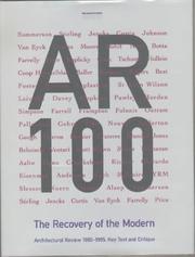 Cover of: The recovery of the modern: architectural review 1980-1995, key text and critique
