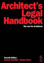 Cover of: Architect's legal handbook: the law for architects