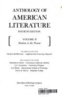 Cover of: Anthology of American literature by George L. McMichael, Frederick C. Crews